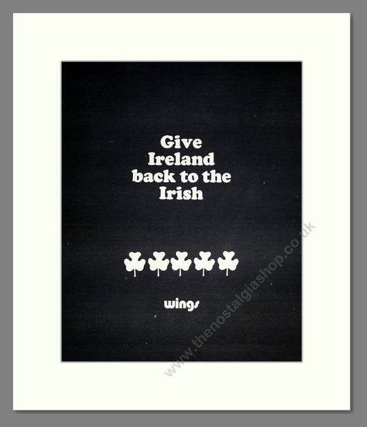 Wings - Give Ireland Back To The Irish. Vintage Advert 1972 (ref AD20774)