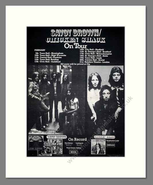 Savoy Brown - UK Tour. Vintage Advert 1972 (ref AD20776)