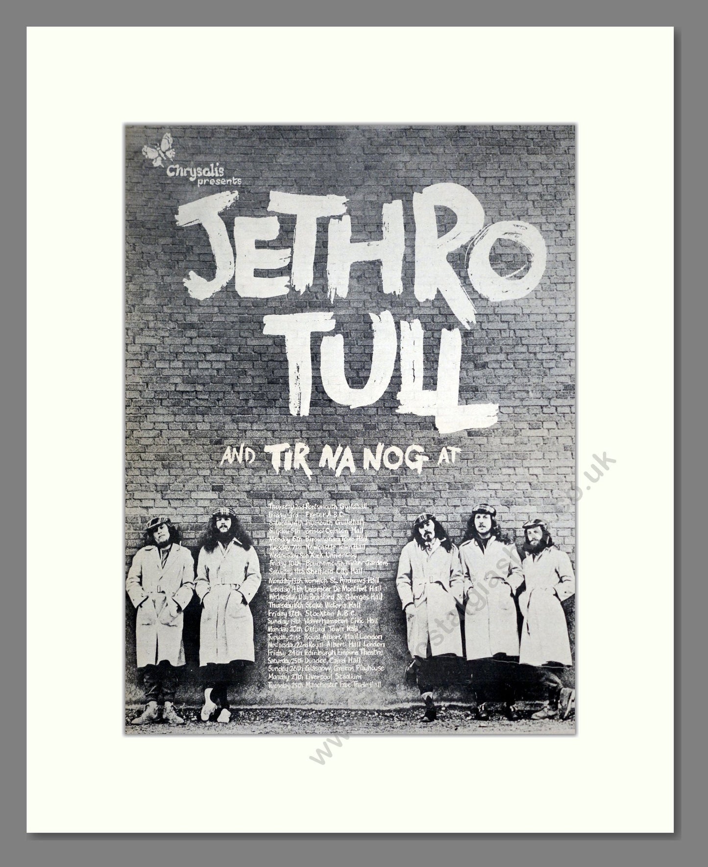 Jethro Tull - UK Tour. Vintage Advert 1972 (ref AD20777)