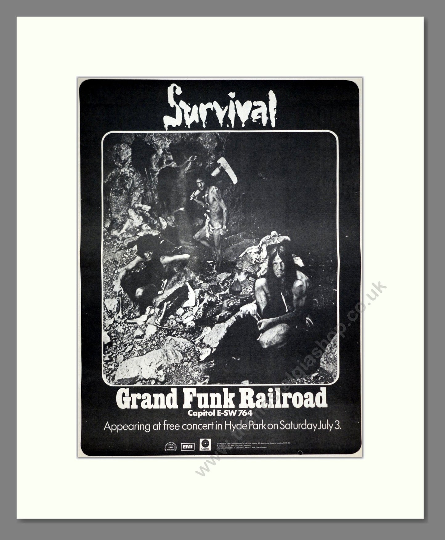 Grand Funk Railroad - Survival. Vintage Advert 1971 (ref AD20783)
