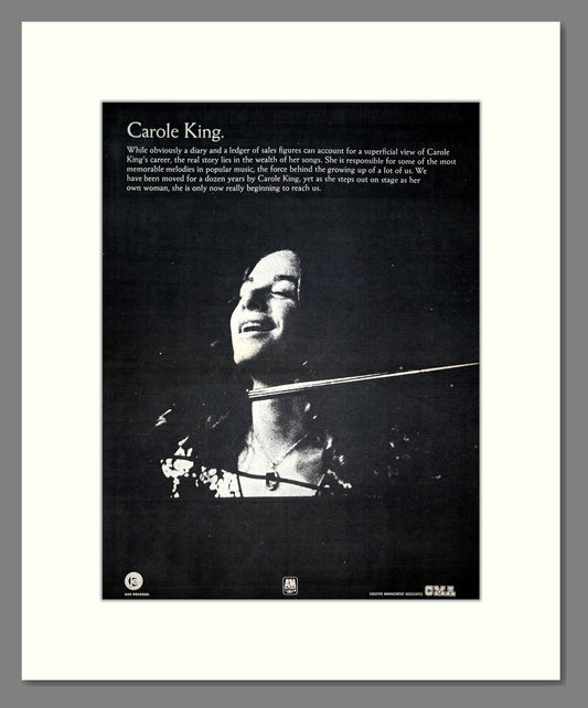 Carole King - A&M Records. Vintage Advert 1971 (ref AD20790)