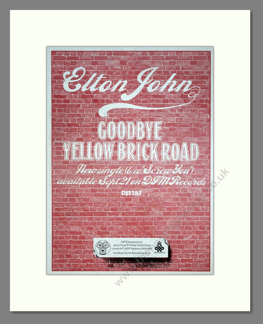 Elton John - Goodbye Yellow Brick Road. Vintage Advert 1973 (ref AD20561)