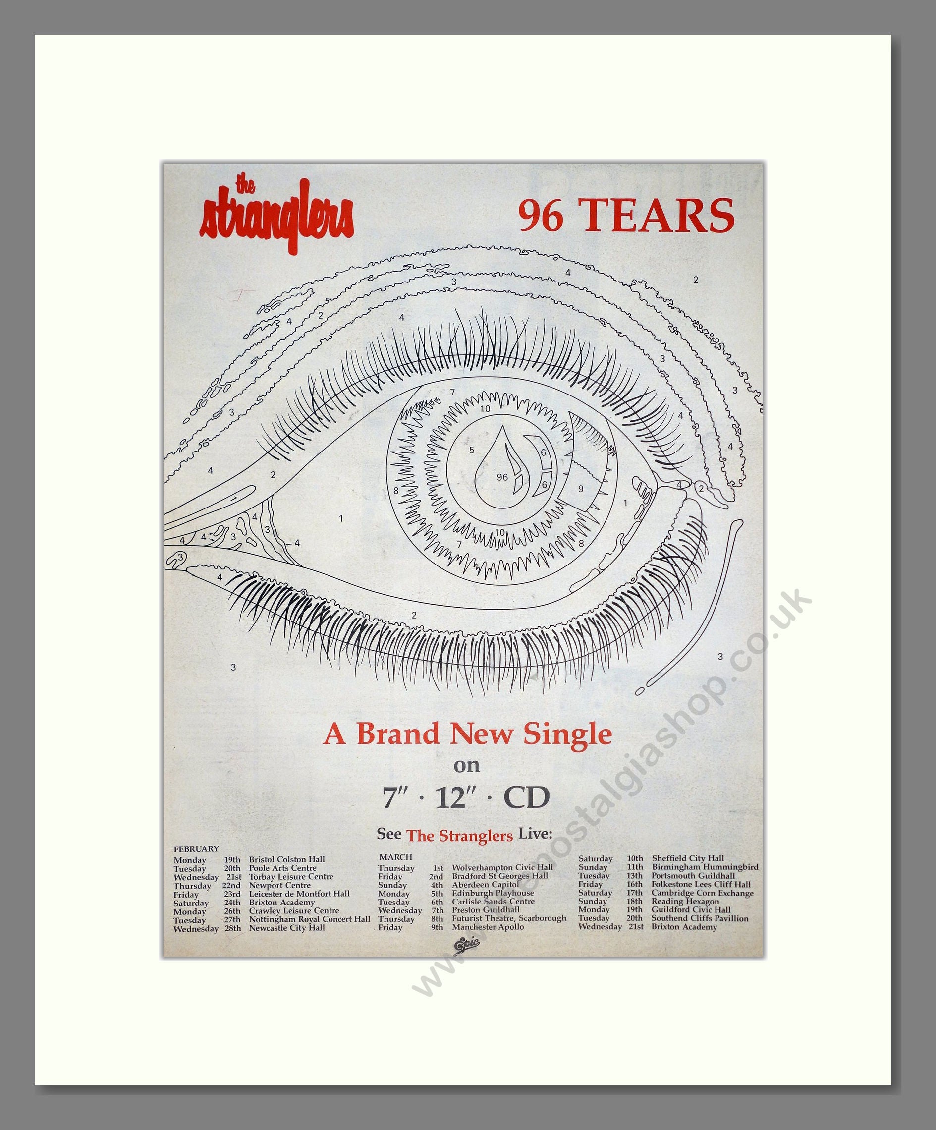 Stranglers (The) - 96 Tears. Vintage Advert 1990 (ref AD20566)