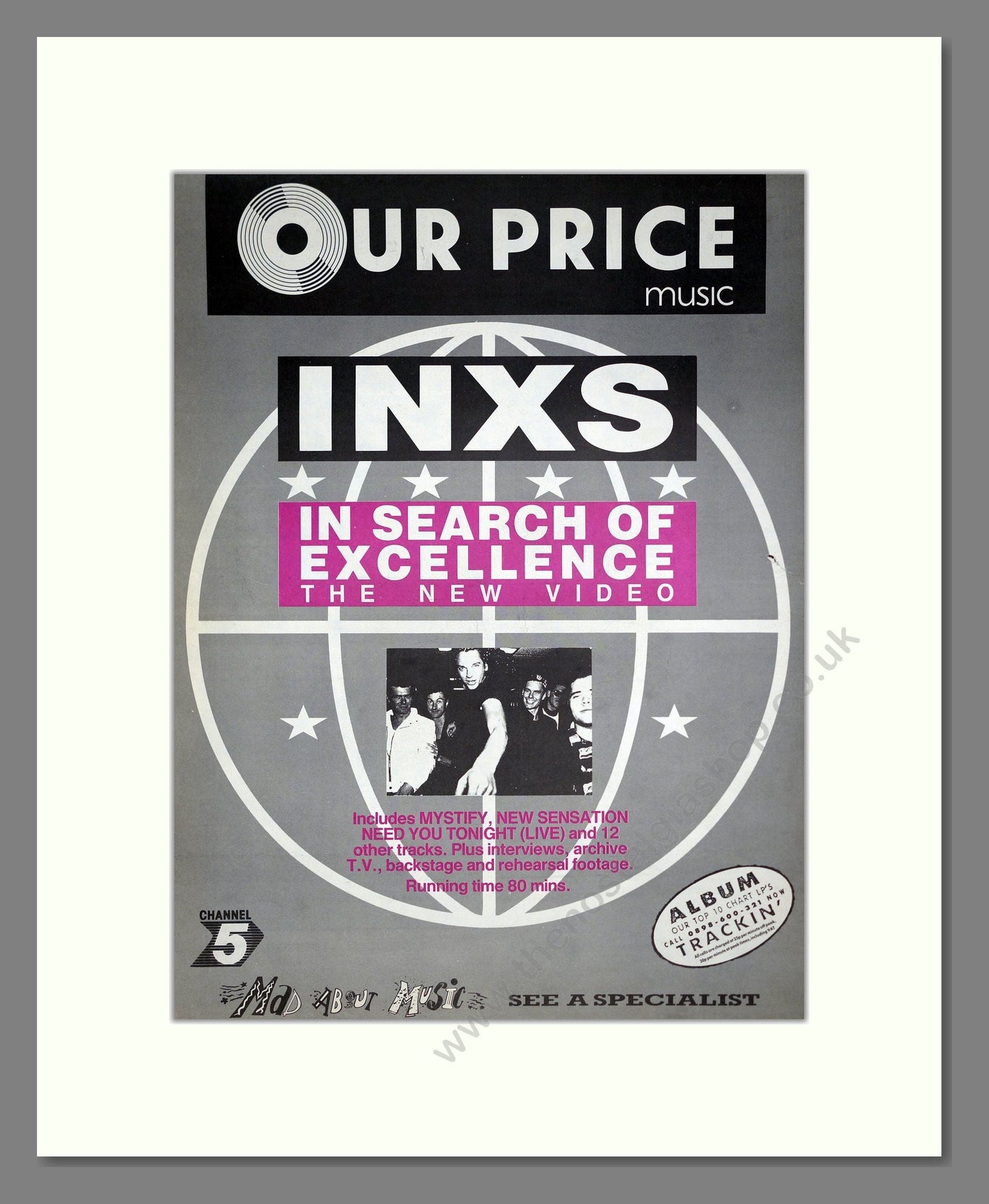 INXS - In Search Of Excellence. Vintage Advert 1989 (ref AD20569)