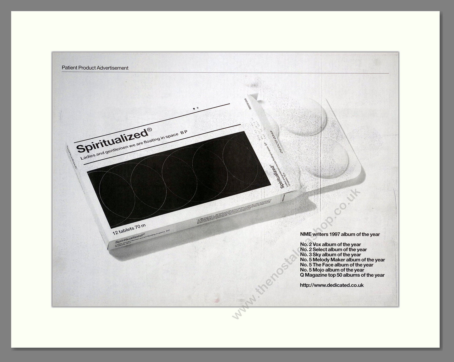 Spiritulalized - Ladies And Gentlemen We Are Floating In Space. Vintage Advert 1998 (ref AD20575)