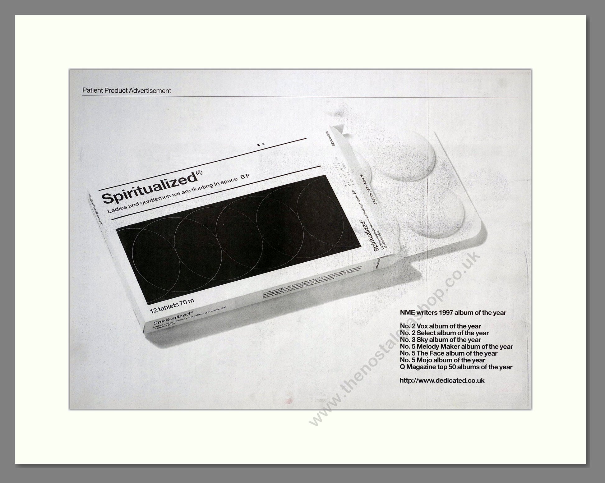 Spiritulalized - Ladies And Gentlemen We Are Floating In Space. Vintage Advert 1998 (ref AD20575)