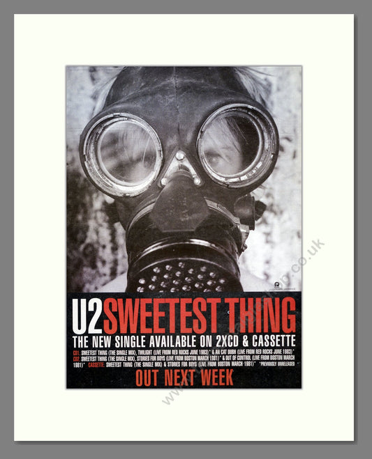 U2 - Sweetest Thing. Vintage Advert 1998 (ref AD20576)