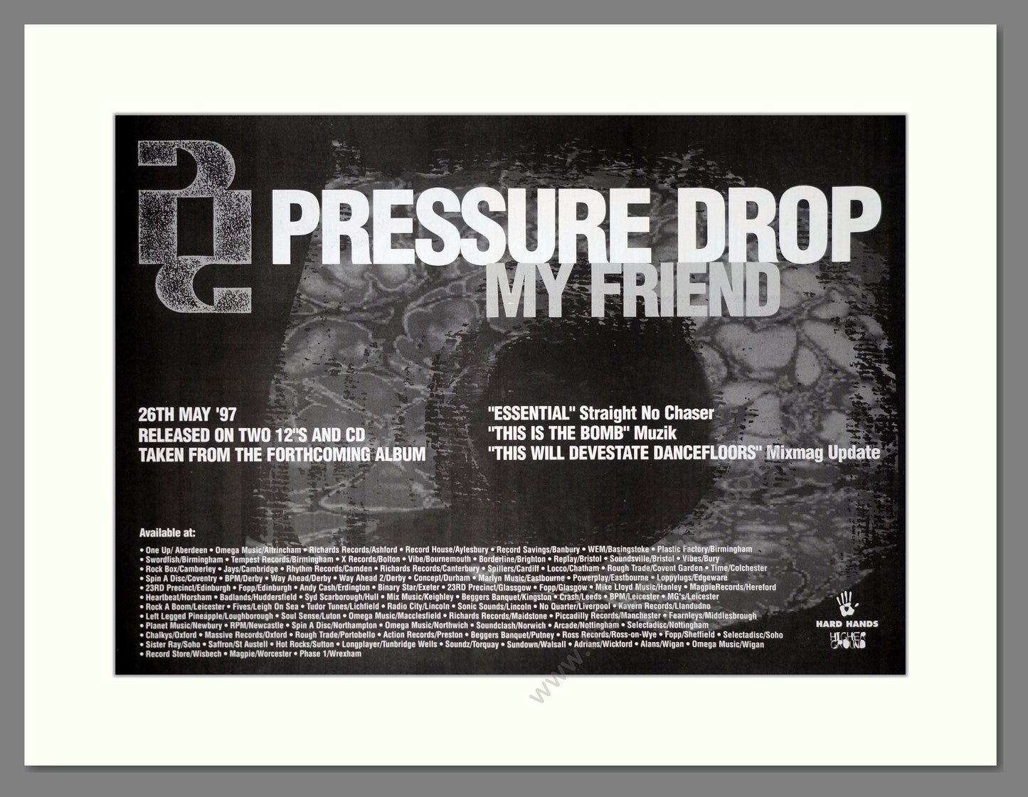 Pressure Drop - My Friend. Vintage Advert 1997 (ref AD20586)