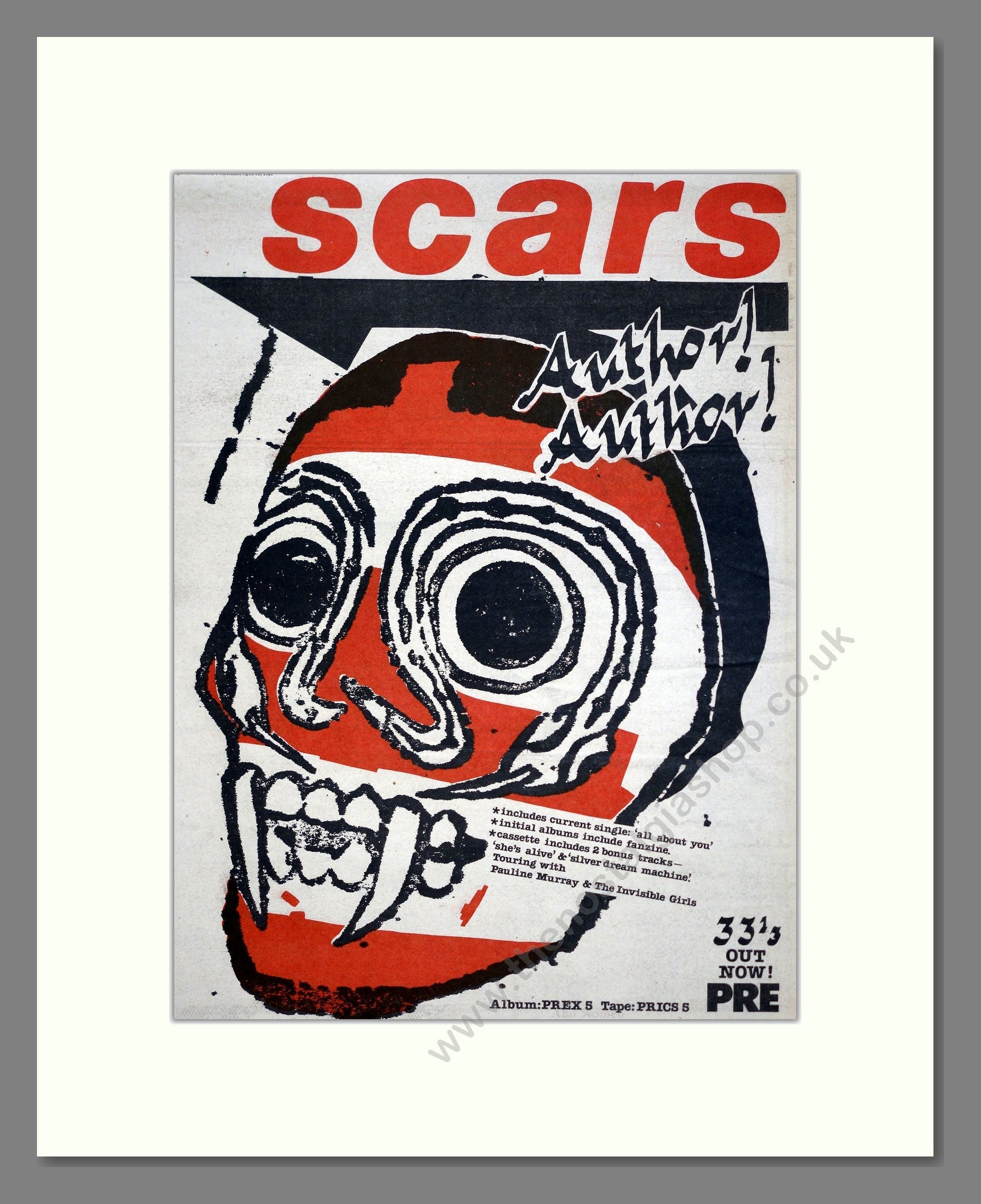 Scars - Author Author. Vintage Advert 1981 (ref AD20596)