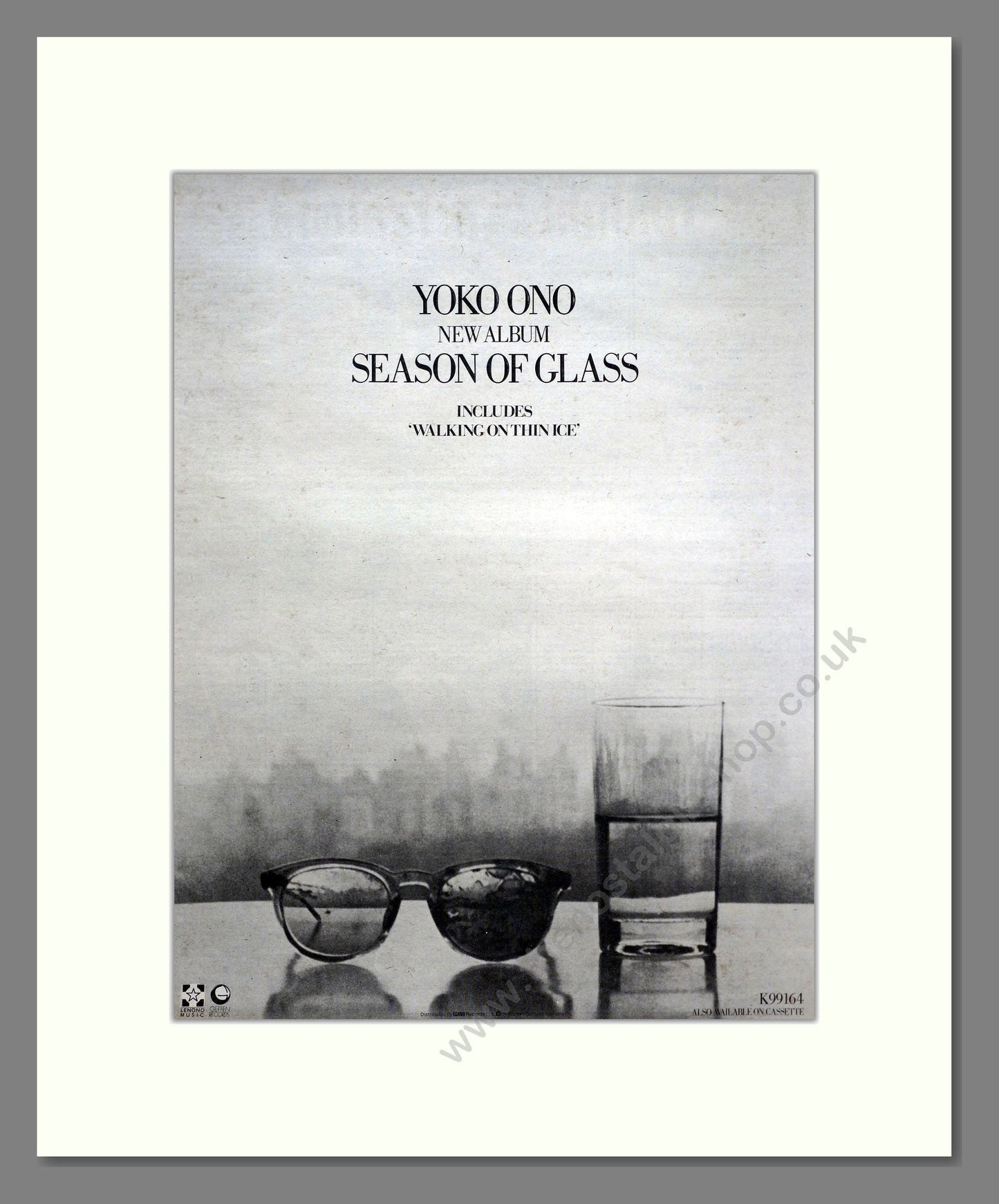 Yoko Ono - Season Of Glass. Vintage Advert 1981 (ref AD20606)