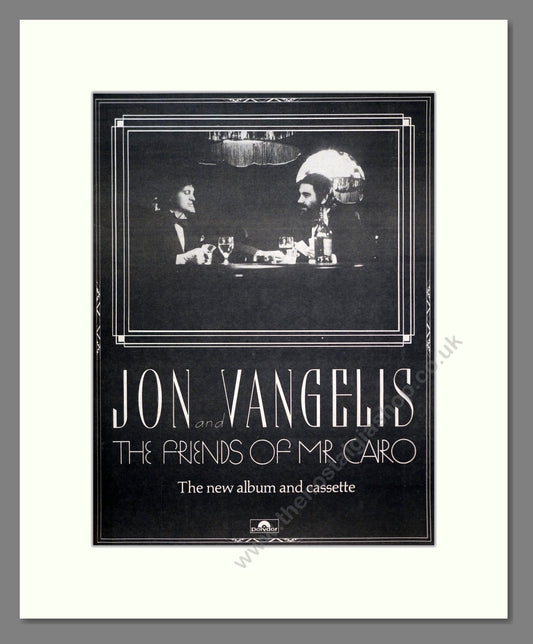 Jon And Vangelis - The Friends Of Mr Cairo. Vintage Advert 1981 (ref AD20608)
