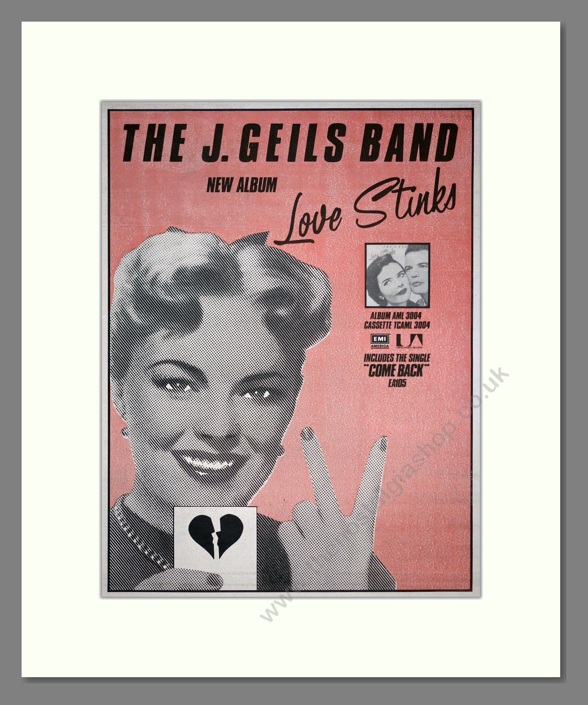 J. Geils Band (The) - Love Stinks. Vintage Advert 1980 (ref AD20618)