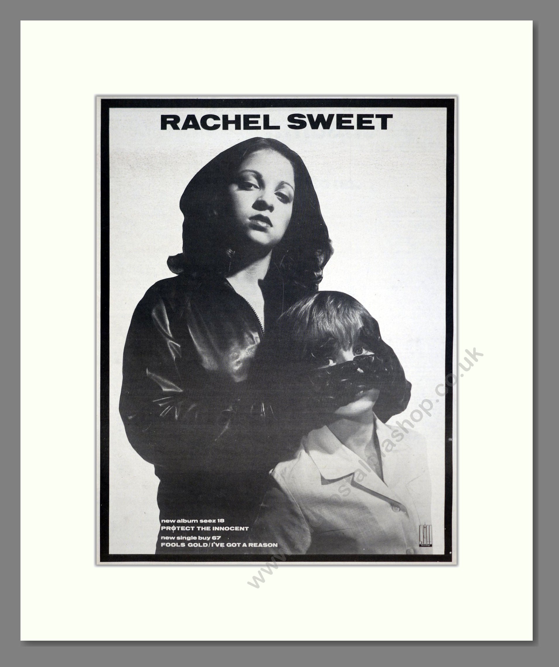 Rachel Sweet - Protect The Innocent. Vintage Advert 1980 (ref AD20623)