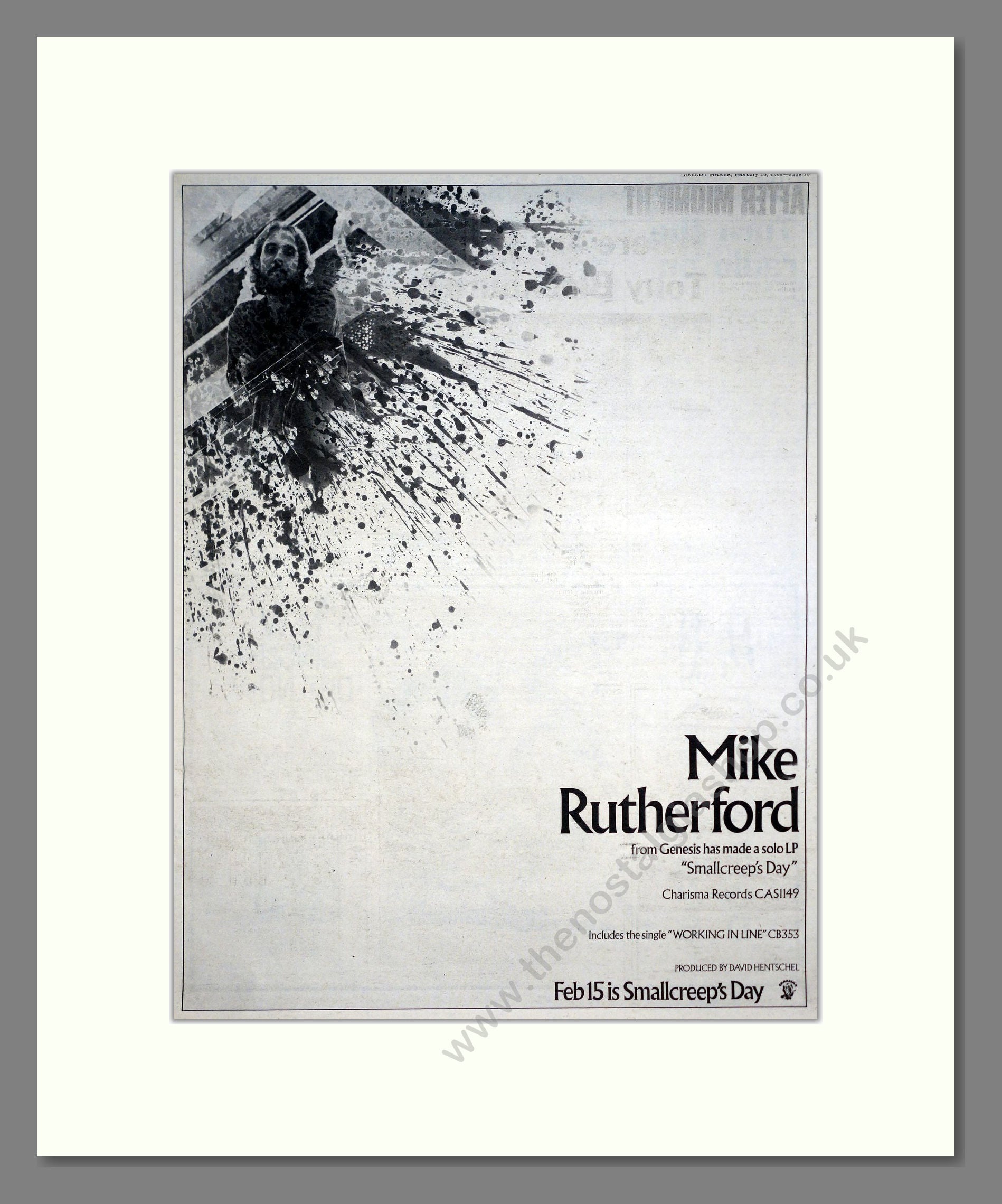 Mike Rutherford - Smallcreep's Day. Vintage Advert 1980 (ref AD20627)