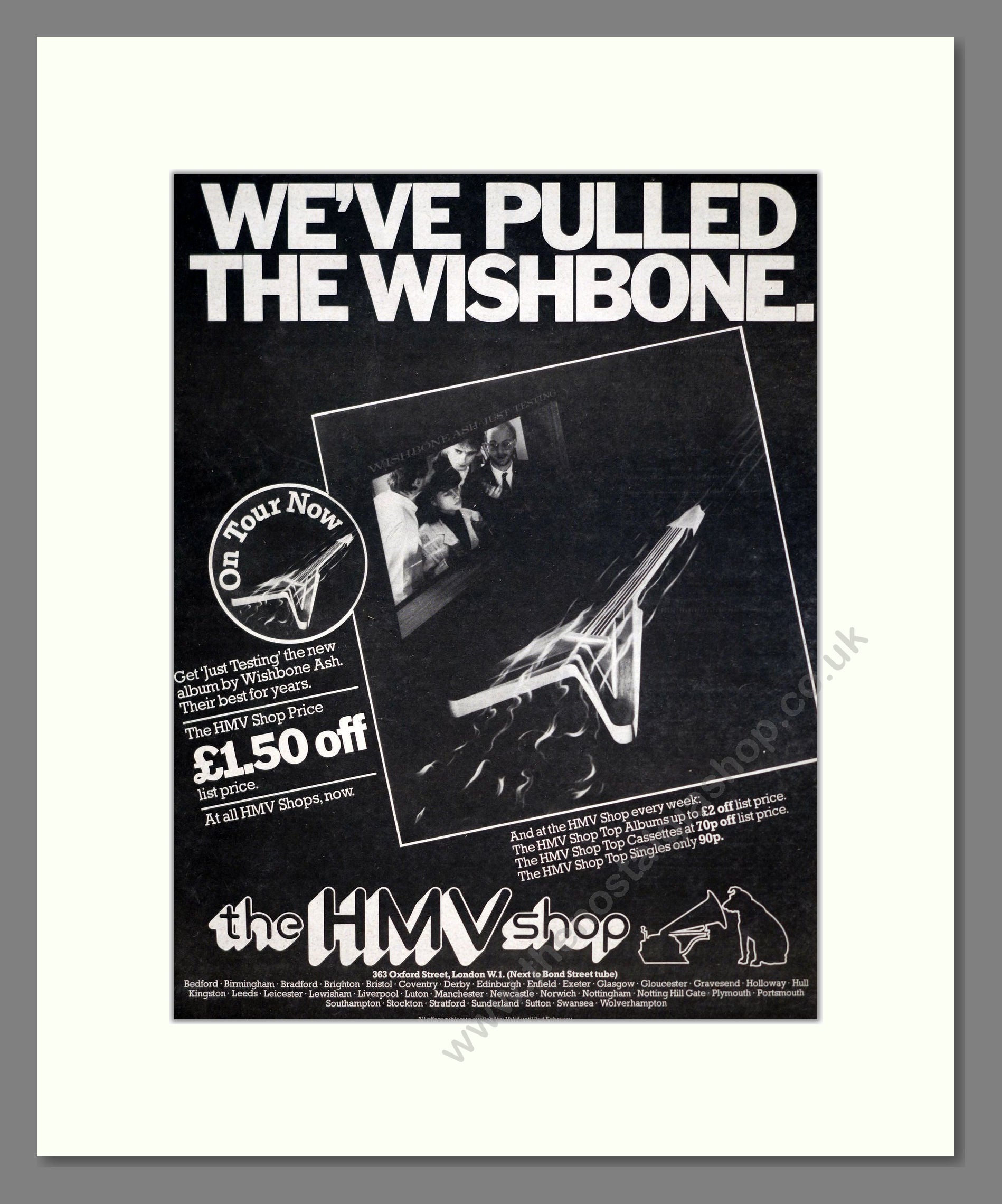Wishbone Ash - Just Testing. Vintage Advert 1980 (ref AD20629)