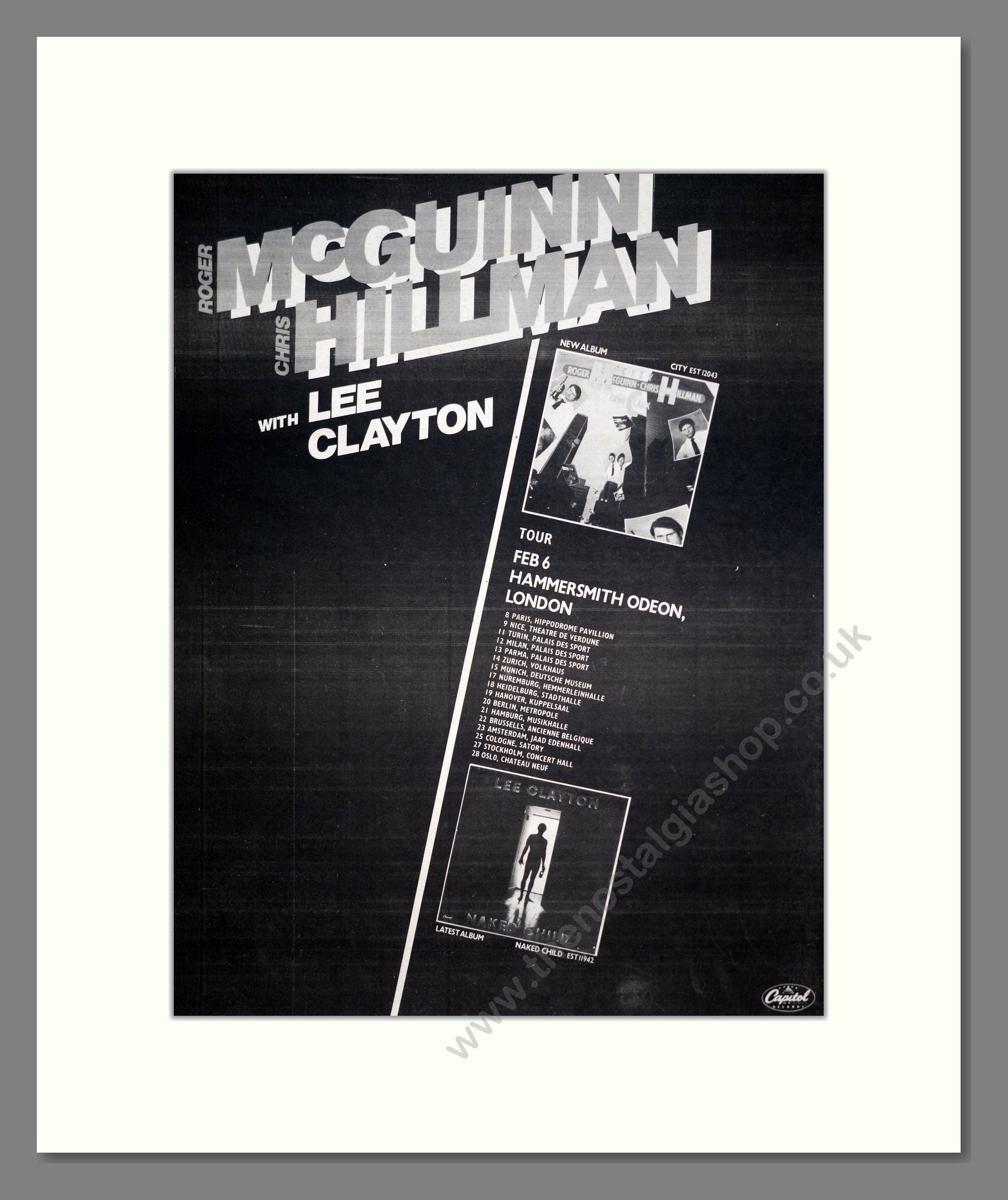 Roger McGuinn / Chris Hillman - UK Tour. Vintage Advert 1980 (ref AD20630)