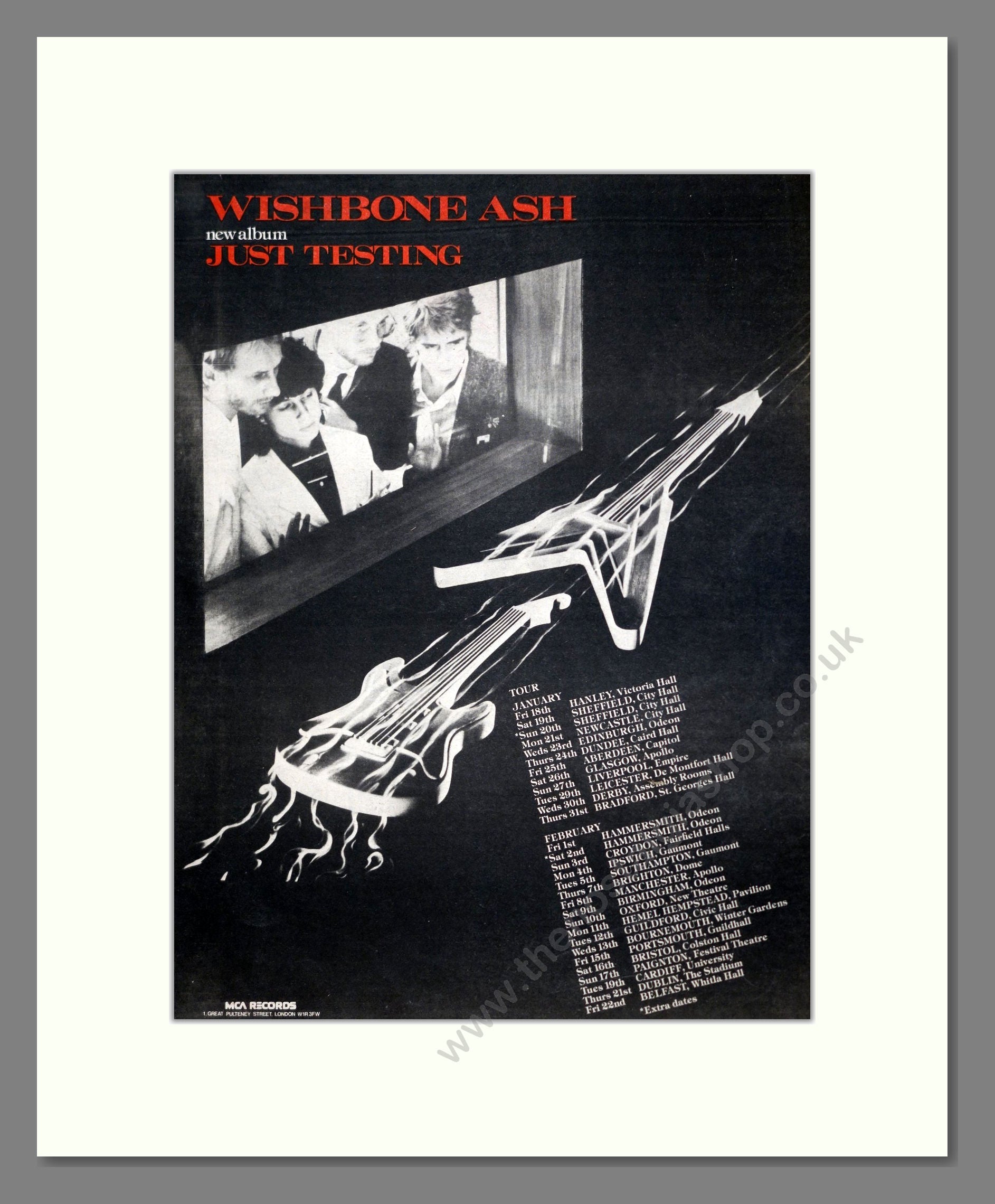 Wishbone Ash - Just Testing. Vintage Advert 1980 (ref AD20633)