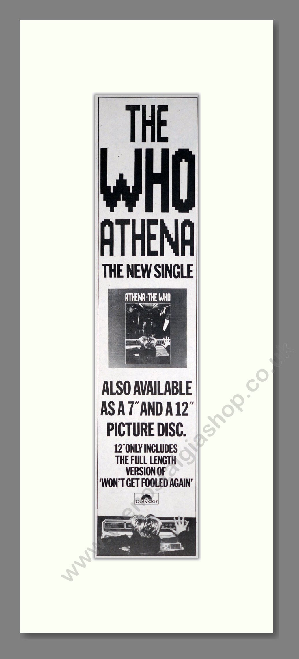 Who (The) - Athena. Vintage Advert 1982 (ref AD201391)