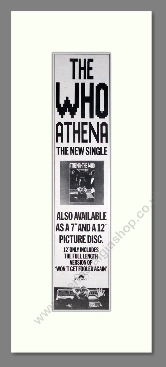 Who (The) - Athena. Vintage Advert 1982 (ref AD201391)