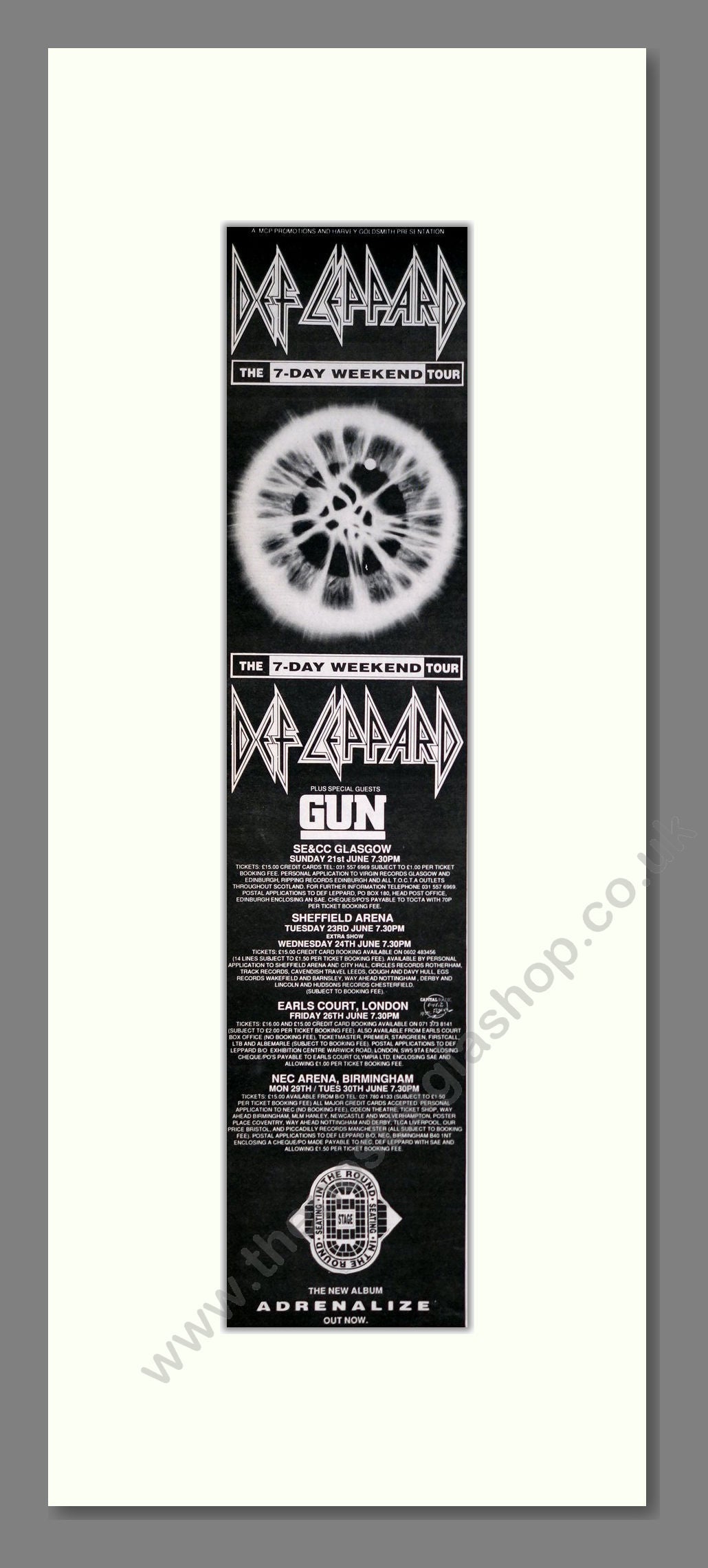 Def Leppard - 7 Day Weekend. Vintage Advert 1992 (ref AD201394)