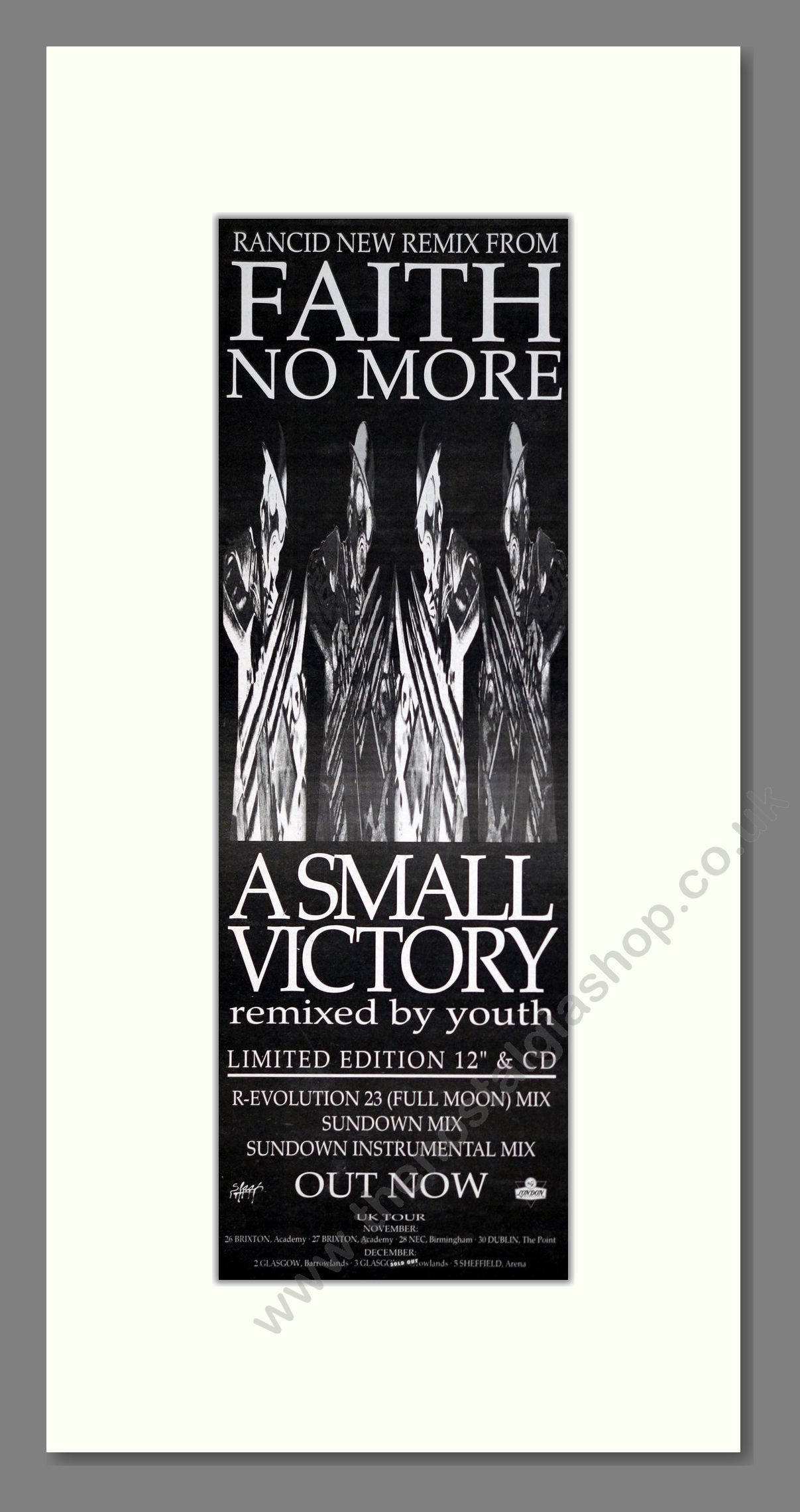 Faith No More - A Small Victory. Vintage Advert 1992 (ref AD201399)