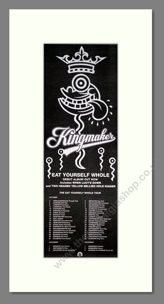Kingmaker - Eat Yourself Whole. Vintage Advert 1991 (ref AD201406)