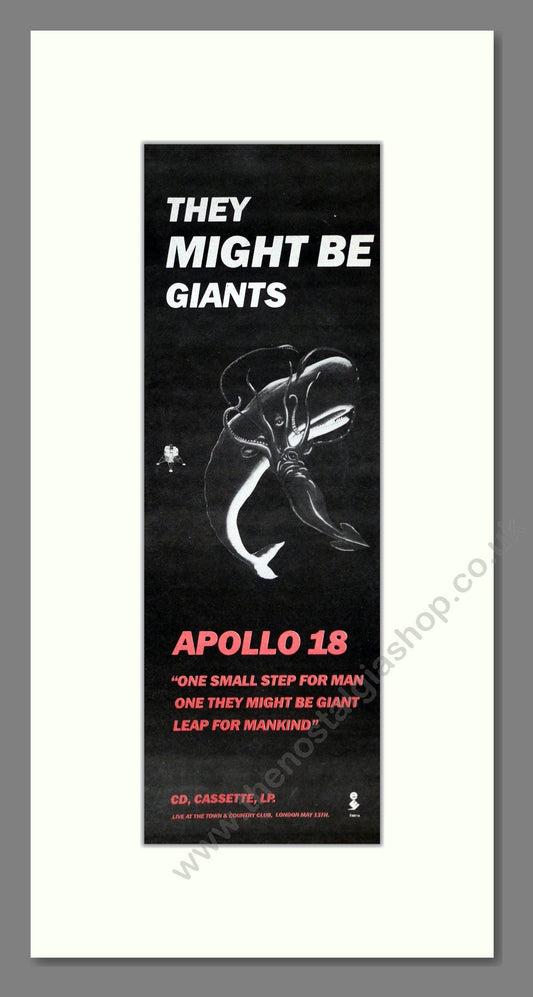 They Might Be Giants - Apollo 18. Vintage Advert 1992 (ref AD201410)
