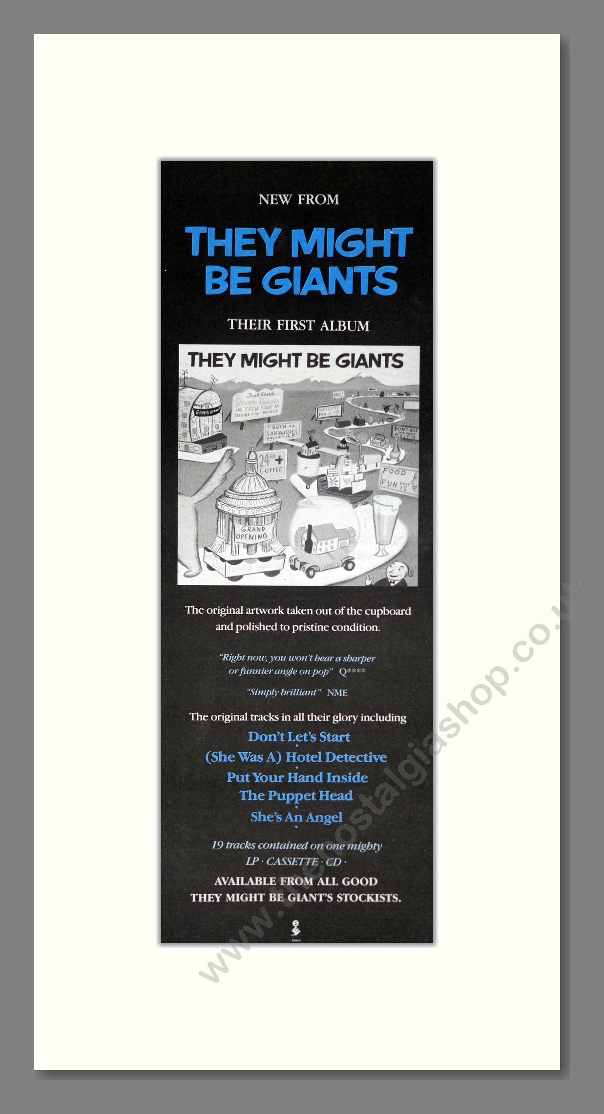 They Might Be Giants - Debut Album. Vintage Advert 1990 (ref AD201411)