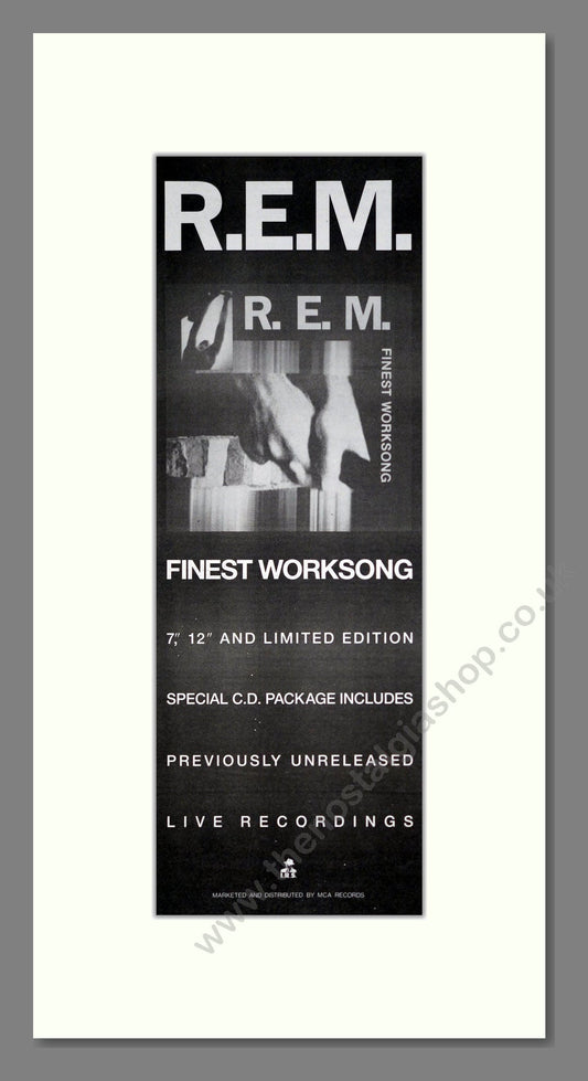 REM - Finest Worksong. Vintage Advert 1988 (ref AD201414)