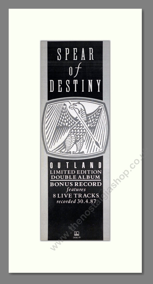 Spear Of Destiny - Outland. Vintage Advert 1987 (ref AD201422)