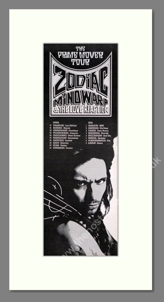 Zodiac Mindwarp - UK Tour. Vintage Advert 1987 (ref AD201424)