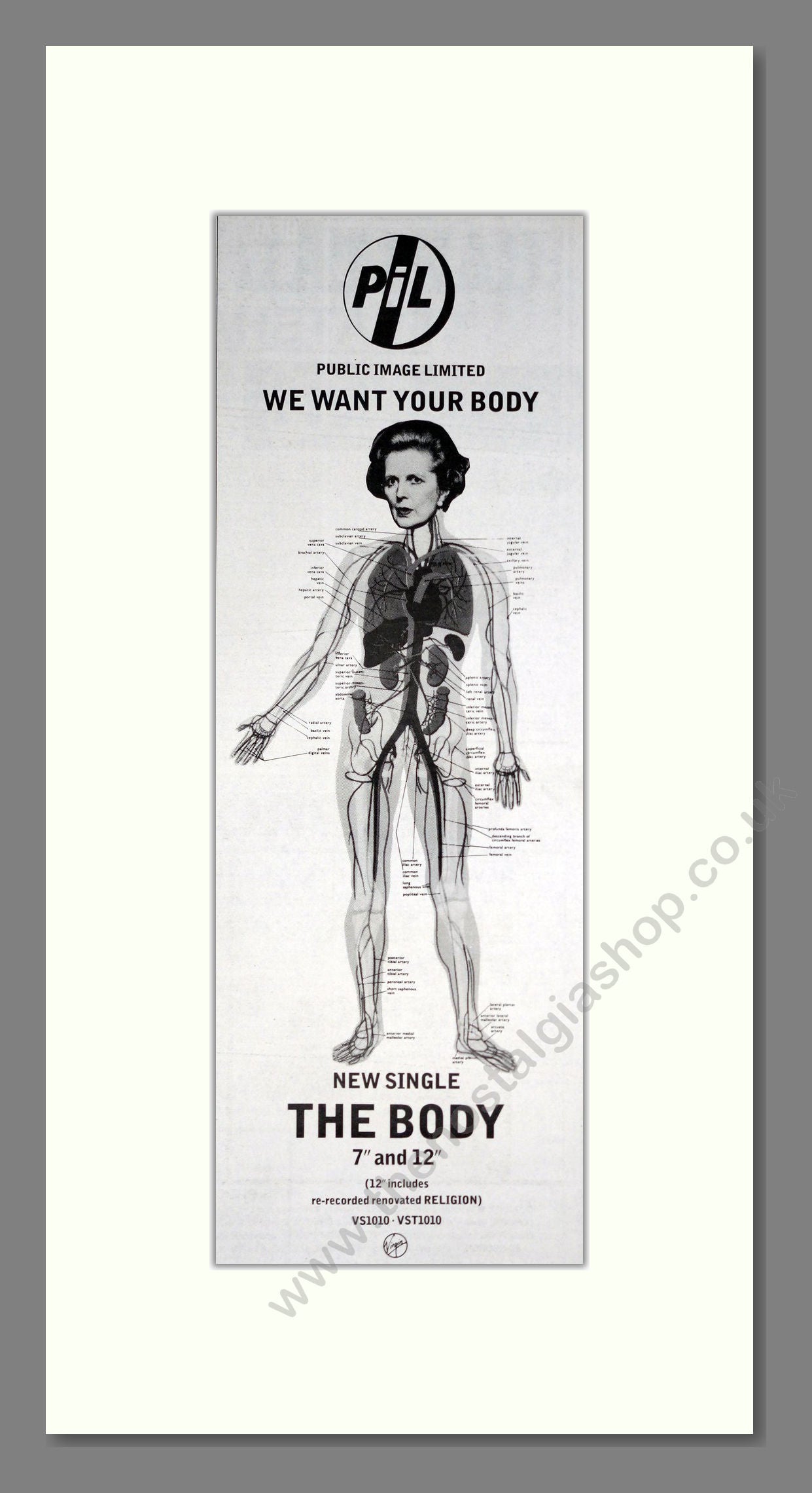 Public Image Limited - The Body. Vintage Advert 1987 (ref AD201427)