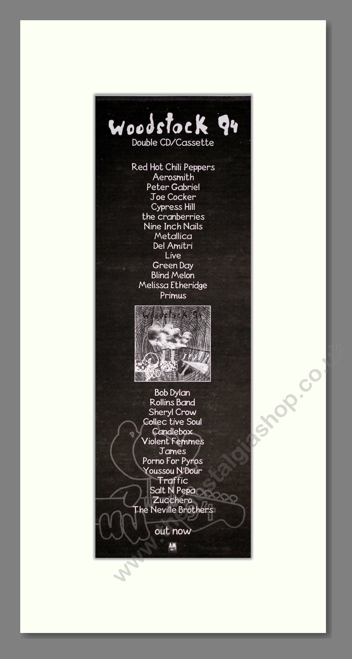 Woodstock Festival 94 - Line Up. Vintage Advert 1994 (ref AD201439)