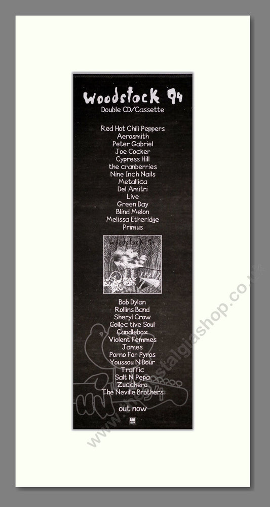 Woodstock Festival 94 - Line Up. Vintage Advert 1994 (ref AD201439)