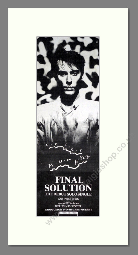 Peter Murphy - Final Solution. Vintage Advert 1985 (ref AD201441)