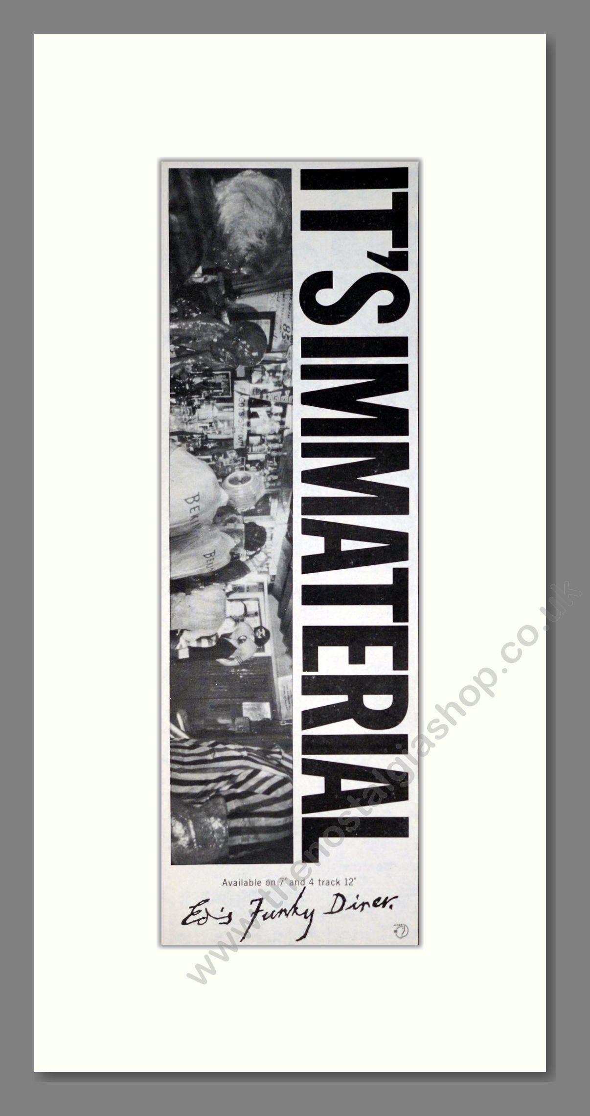 Ed's Funky Diner - It's Immaterial. Vintage Advert 1985 (ref AD201443)
