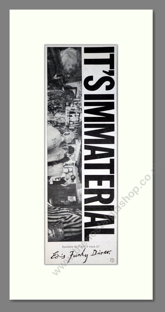 Ed's Funky Diner - It's Immaterial. Vintage Advert 1985 (ref AD201443)