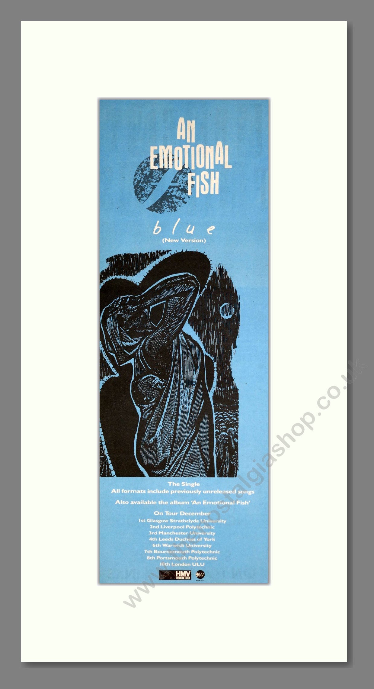 Blue - An Emotional Fish. Vintage Advert 1990 (ref AD201447)