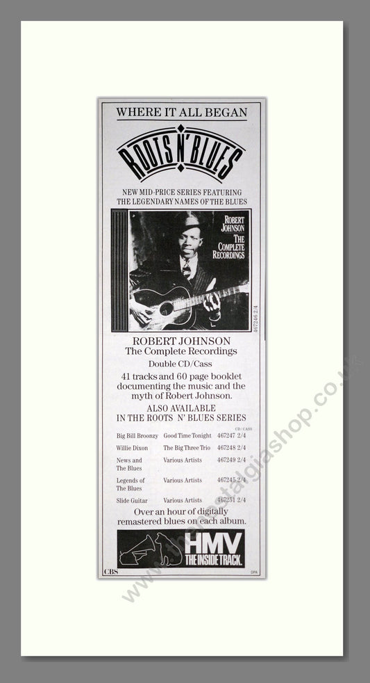 Various Artists - Roots N Blues Compilation. Vintage Advert 1990 (ref AD201449)