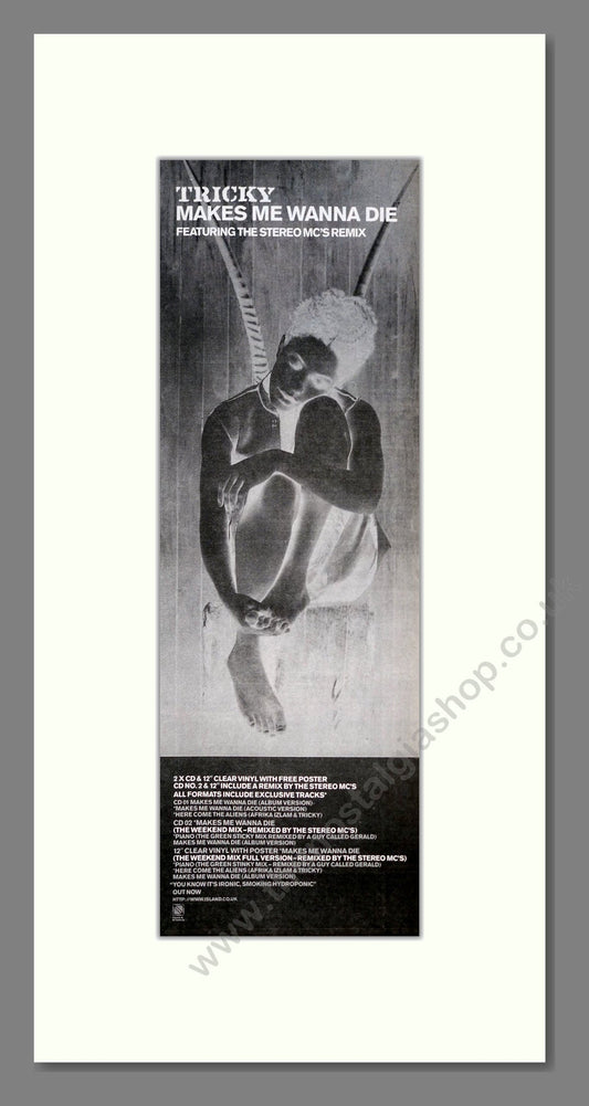 Tricky - Makes Me Wanna Die. Vintage Advert 1997 (ref AD201451)