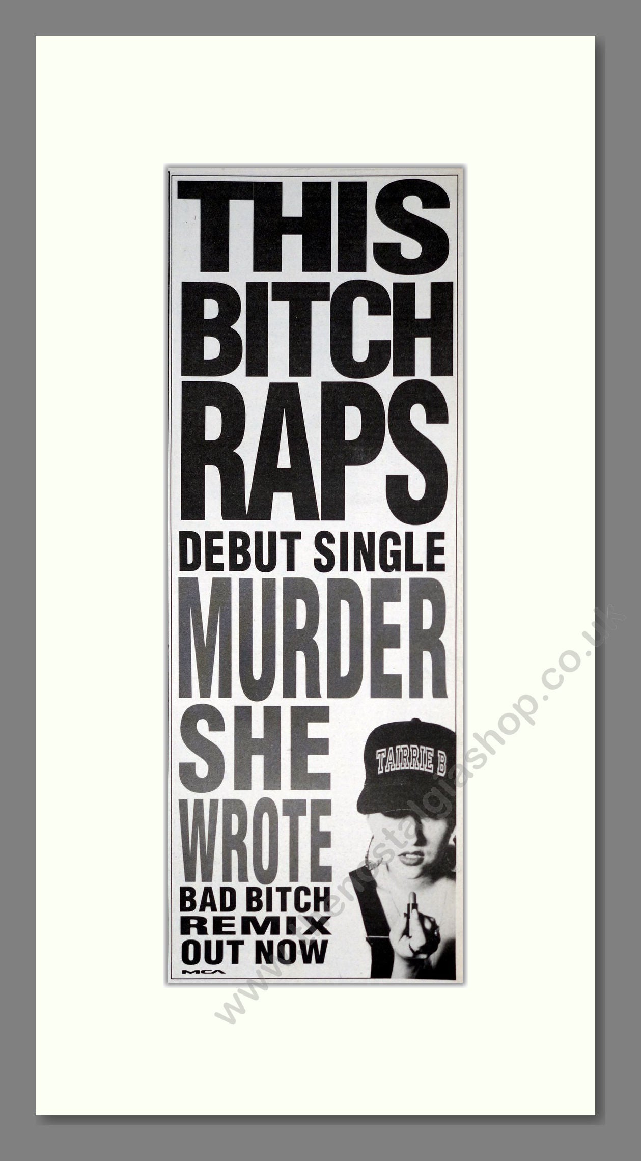 This Bitch Raps - Murder She Wrote. Vintage Advert 1990 (ref AD201460)
