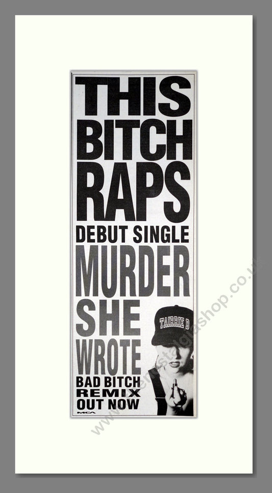 This Bitch Raps - Murder She Wrote. Vintage Advert 1990 (ref AD201460)