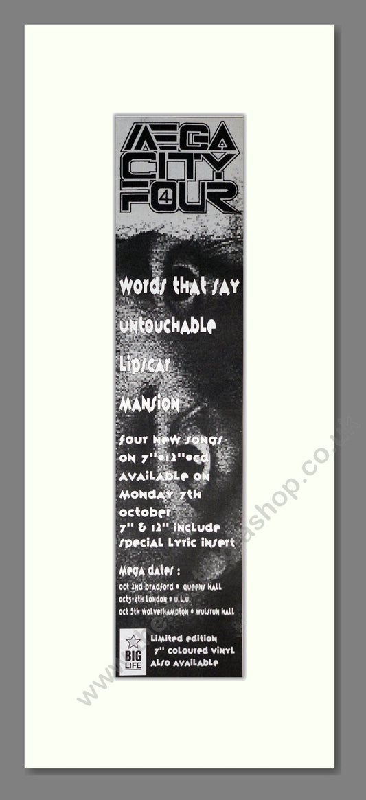 Mega City Four - Words That Say. Vintage Advert 1991 (ref AD201464)