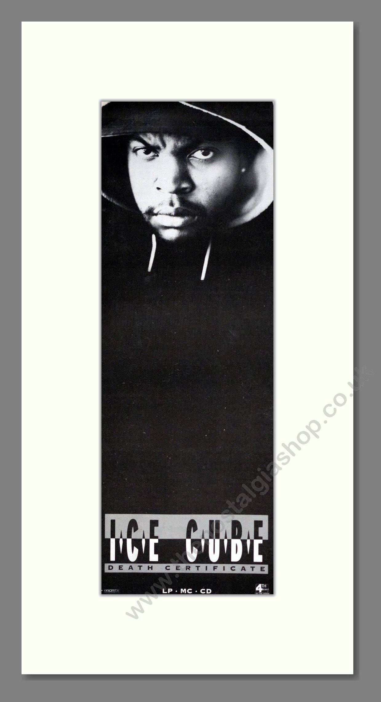 Ice Cube - Death Certificate. Vintage Advert 1991 (ref AD201467)