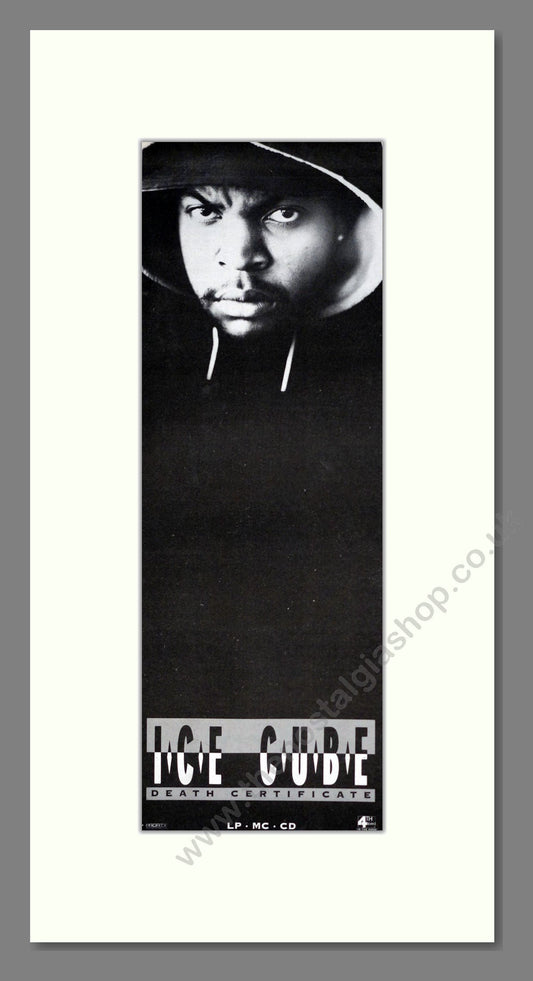 Ice Cube - Death Certificate. Vintage Advert 1991 (ref AD201467)