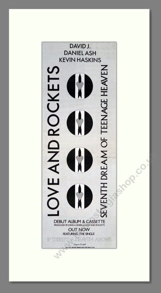 Love And Rockets - Seventh Dream Of Teenage Heaven. Vintage Advert 1985 (ref AD201470)