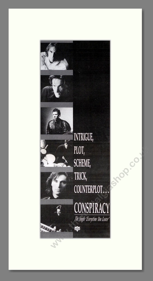 Conspiracy - Everytime You Leave. Vintage Advert 1990 (ref AD201472)