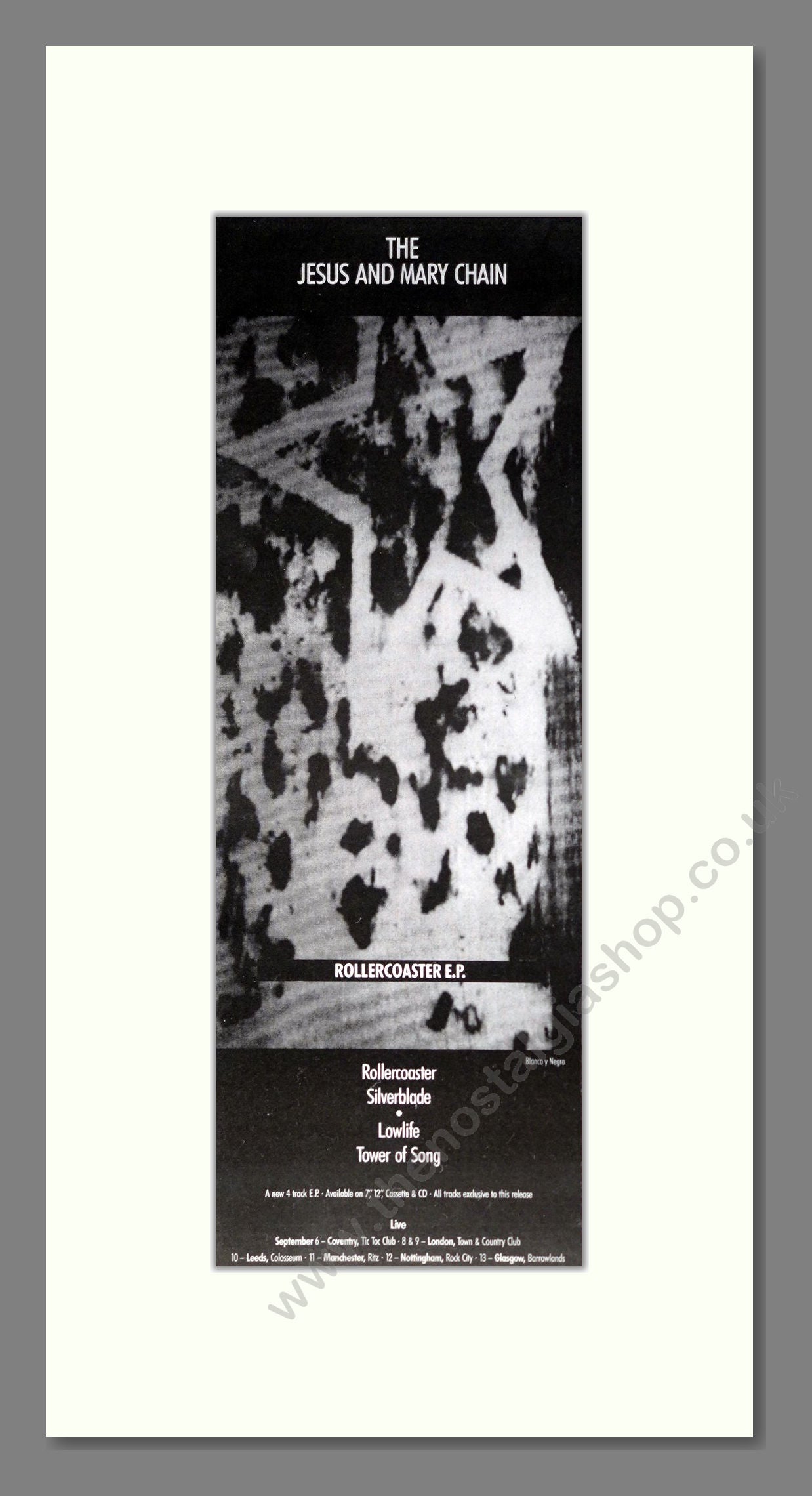 Jesus And Mary Chain (The) - Rollercoaster. Vintage Advert 1990 (ref AD201477)