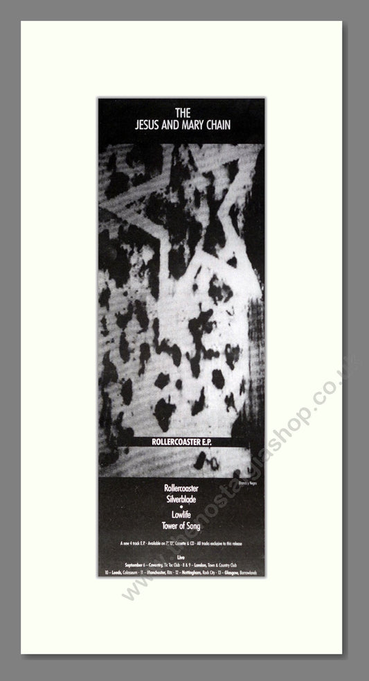 Jesus And Mary Chain (The) - Rollercoaster. Vintage Advert 1990 (ref AD201477)