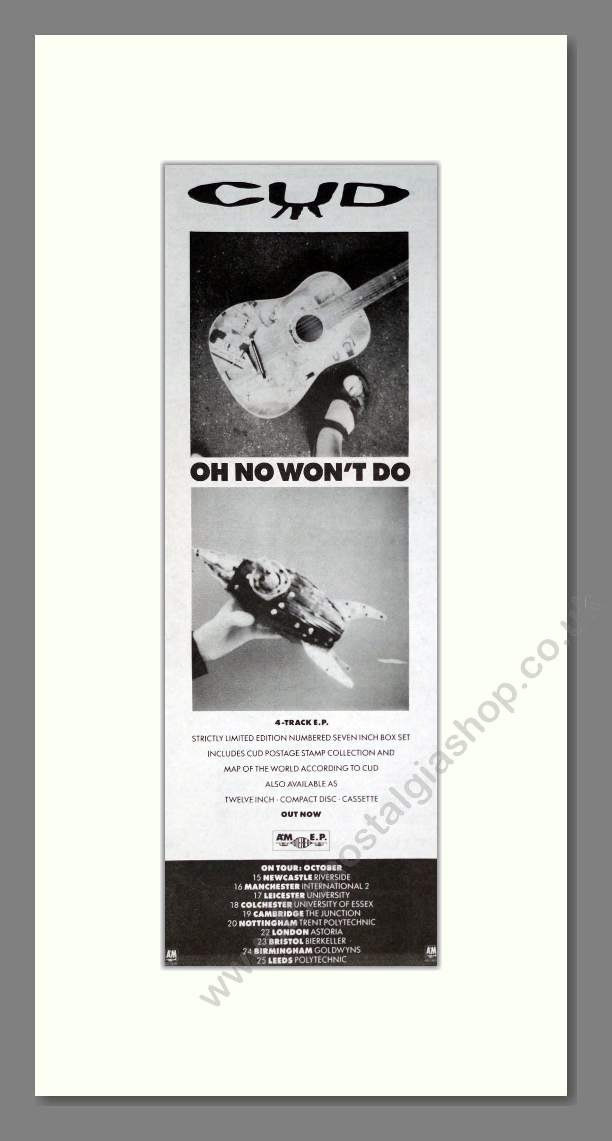 CUD - Oh No Won't Do. Vintage Advert 1991 (ref AD201480)